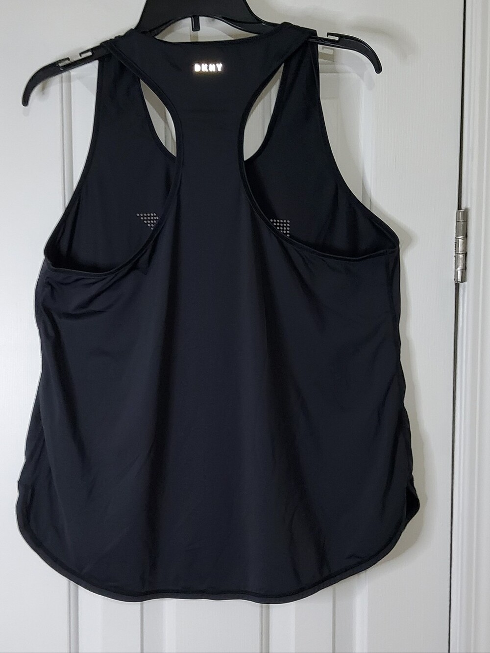 DKNY Sport Womens Perforated Logo Racerback Activewear Tank Top Black Size XL - Picture 3 of 9